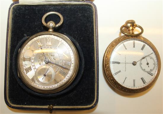 Silver pocket watch and GP watch